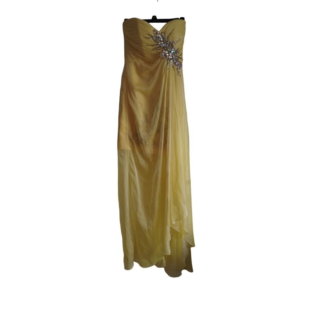 NWT Kiss‎ Kiss Yellow formal beaded sequin gown